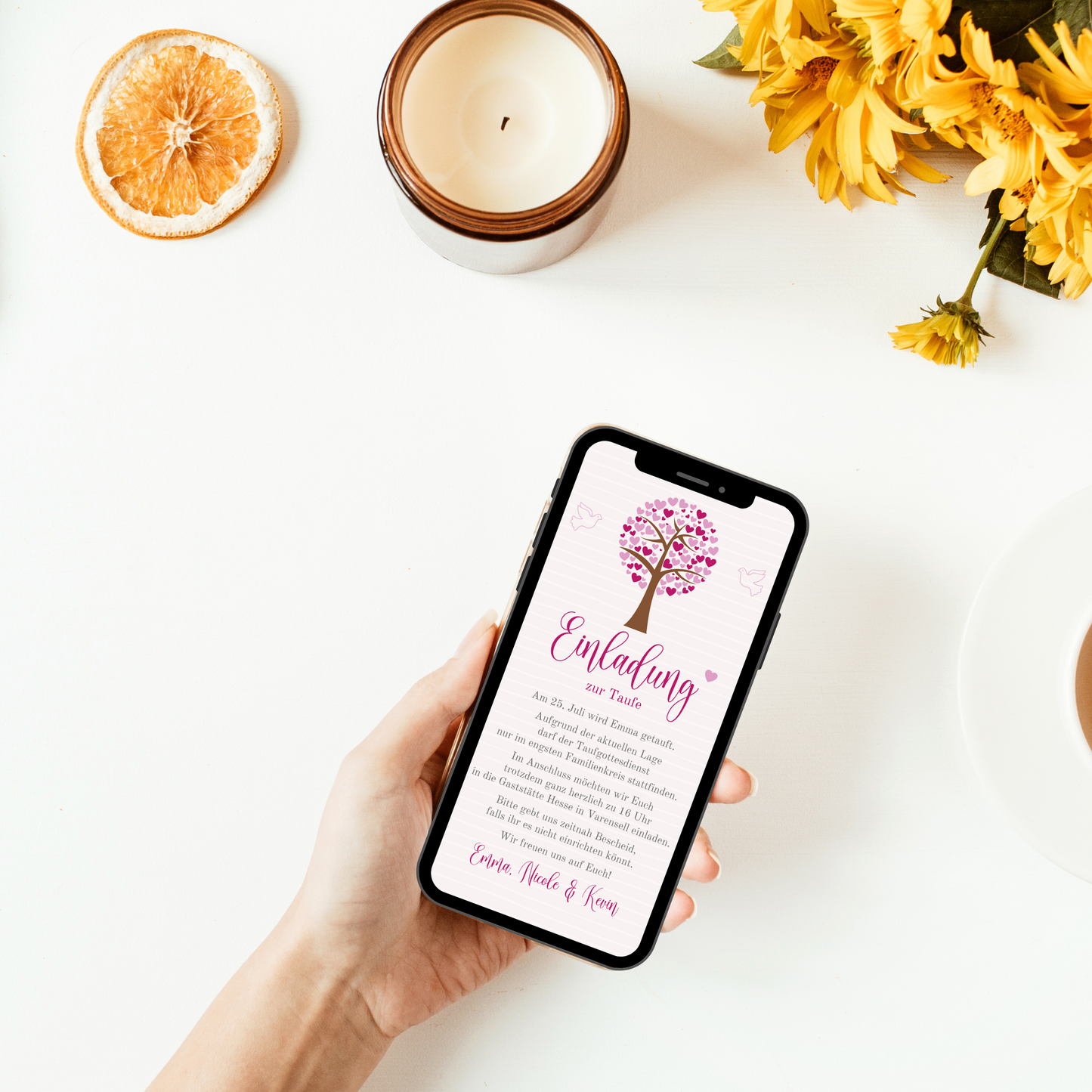eCard - Heart tree pink