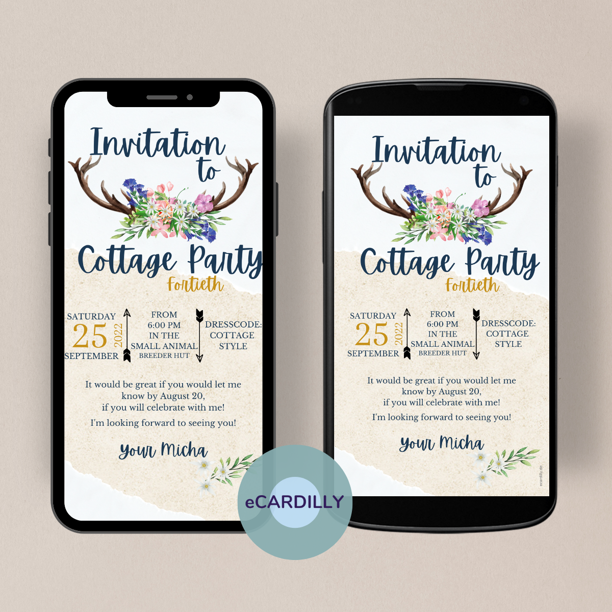 digital invitation - simply send via WhatsApp - quick and easy