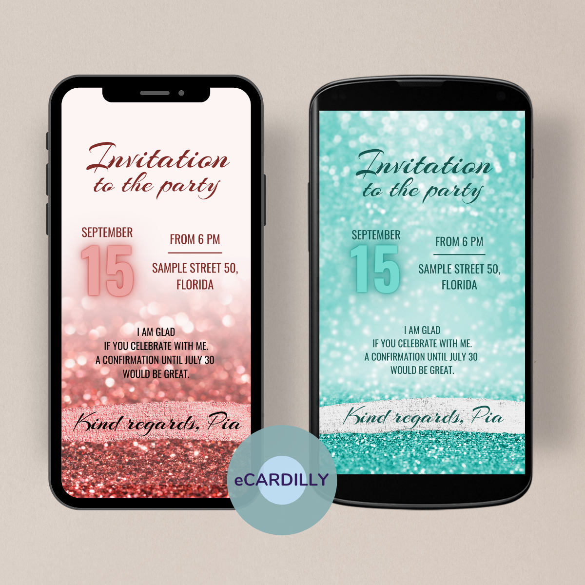 digital invitation - paperless - great colors for everyone - easy and fast
