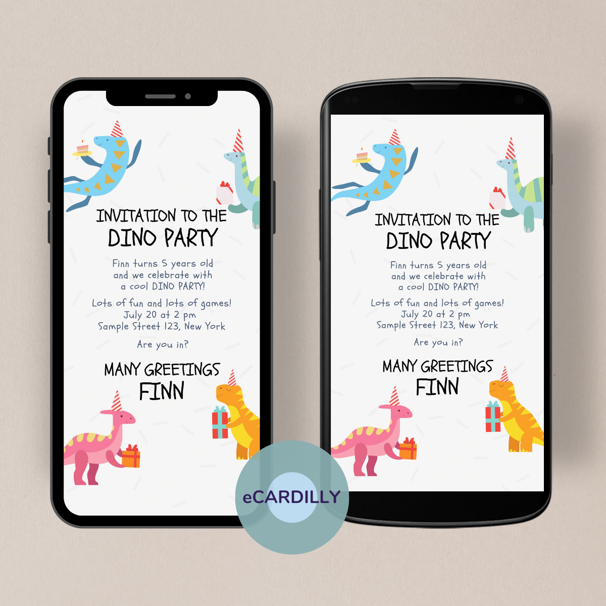 digital birthday invitation card - quick and easy - children's birthday party