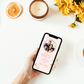 Tolle digitale Grußkarte oder Glückwunschkarte für WhatsApp mit einem Foto und einem Hintergrund in rosa mit floralen Elementen.
