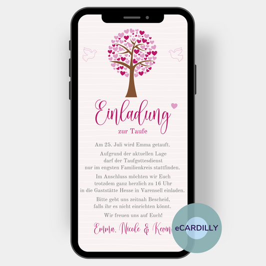 eCard - Heart tree pink