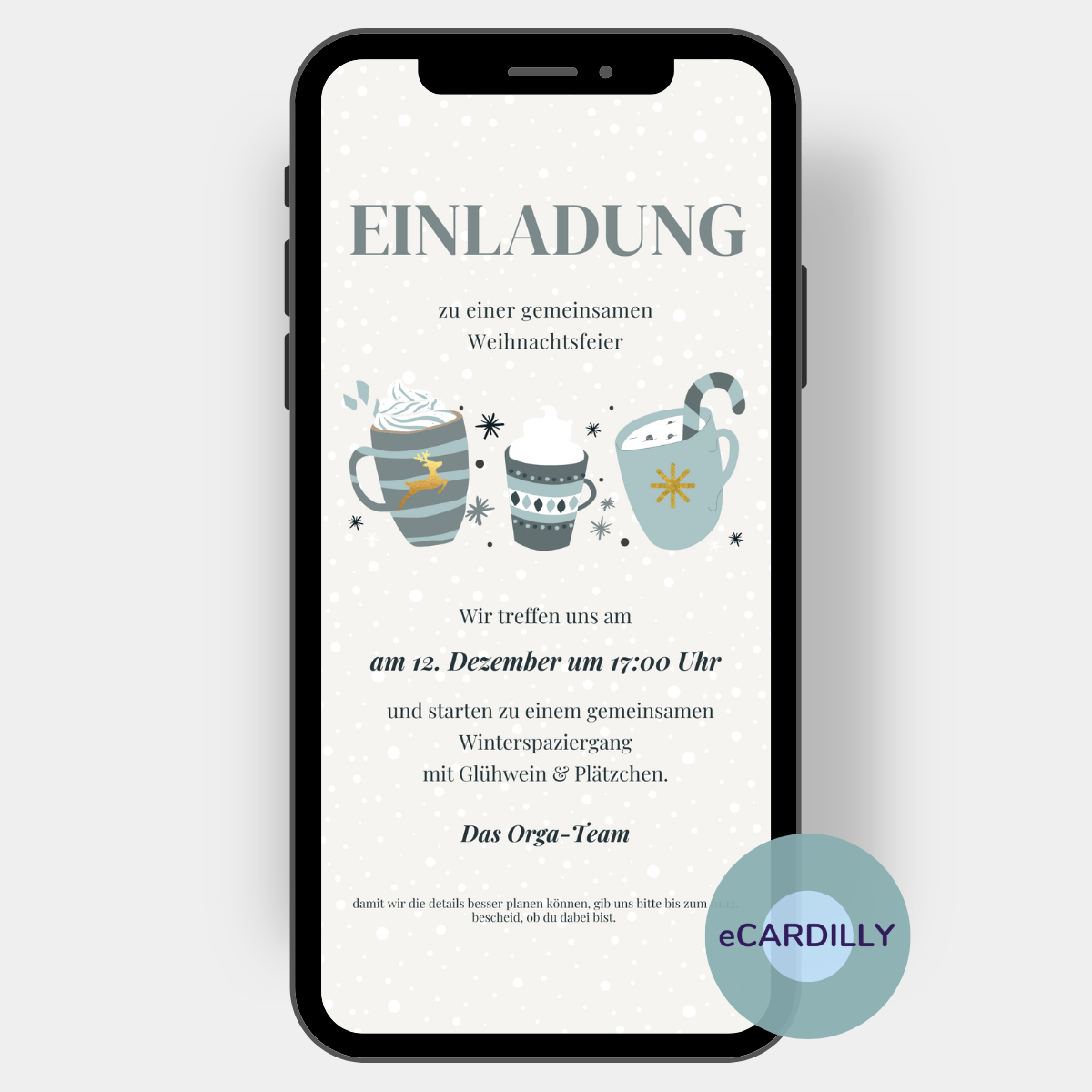 eCard - Fiesta de Navidad gris
