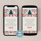 Wunderbare Weihnachtskarte zum Grüßen. Mit rot und rosa Tönen, sowie grün und grau. Es ist ein Tannenbaum zu sehen und viele bunte Geschenke.