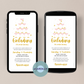 Tolle Einladung als Vorlage mit Kalligrafie Schrift in gold rose glitzer glanz