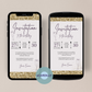 digital birthday invitation card - gold and glitter - quick and easy - send to all friends 