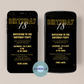 digital birthday invitation card - 18th birthday - black,gold,confetti. Party. Birthday 18.
