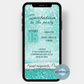 Invitation card with sequins and shine in mint or turquoise. Send eCard as invitation.Invitation card with sequins and shine in mint or turquoise. Send eCard as invitation.