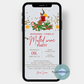 Great paperless invitation card with an invitation to mulled wine party or winter outdoor party