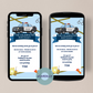 digital invitation for children birthday - police car - flashlight - handcuffs
