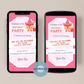 Birthday invitation - girl party - cute squirrel - pink confetti - birthday party invitation